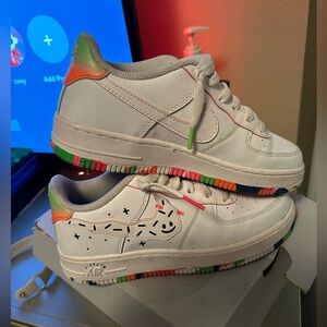 Nike Air Force Lv8 GS colorful ice cream kids drawing print